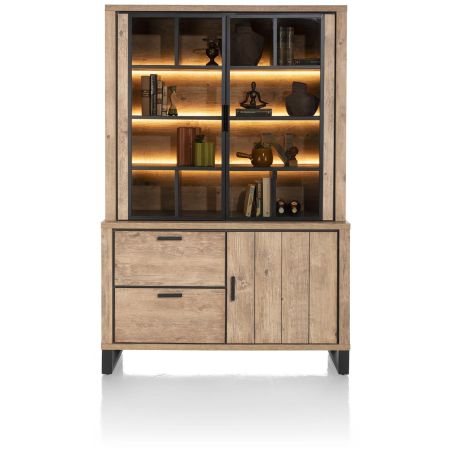 Pavarotti, buffetkast 140 cm. - 2-glasportes + 1-porte + 2-tiroirs (+ LED) - Henders and Hazel