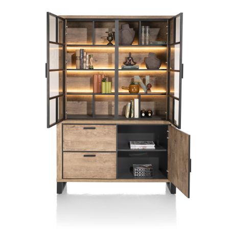 Pavarotti, buffetkast 140 cm. - 2-glasportes + 1-porte + 2-tiroirs (+ LED) - Henders and Hazel