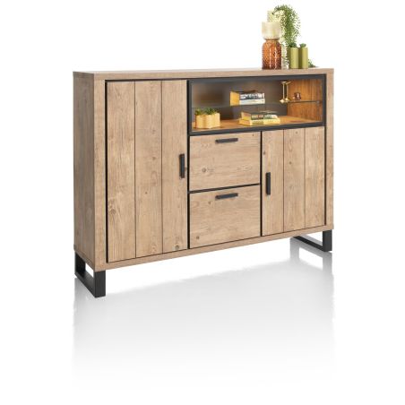 Pavarotti, dressette 160 cm. - 2-portes + 2-tiroirs + 2-niches (+ LED) - Henders and Hazel