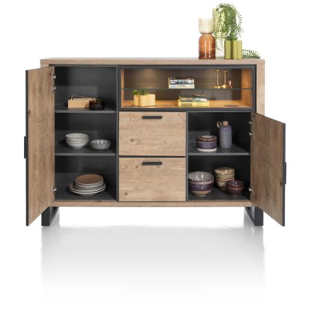 Pavarotti, dressette 160 cm. - 2-portes + 2-tiroirs + 2-niches (+ LED) - Henders and Hazel