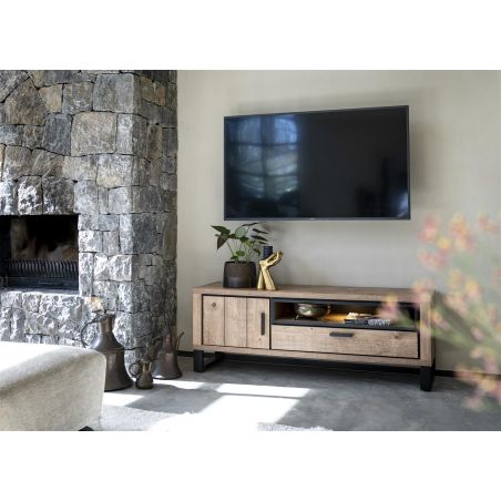 Pavarotti, lowboard 150 cm. - 1-porte + 1-tiroir + 1-niche (+ LED) - Henders and Hazel