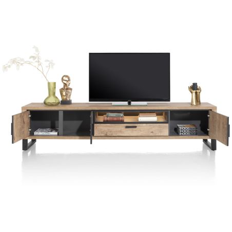 Pavarotti, lowboard 240 cm. - 3-portes + 1-tiroir + 1-niche (+ LED) - Henders and Hazel