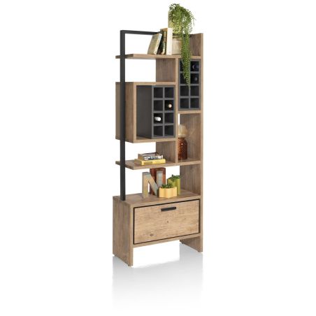 Pavarotti, roomdivider 70 cm. - 1-tiroir t&t + 7-niches + 8-range bouteilles - Henders and Hazel