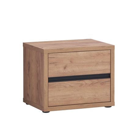 Chevet 2 tiroirs AURORE en décor chêne français