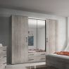 Armoire 230 cm MANON en décor chêne chateau avec 4 portes et 2 tiroirs