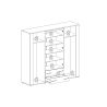 Armoire 230 cm MANON en décor chêne chateau avec 4 portes et 2 tiroirs