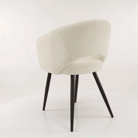 Chaise AVERY en tissu boucle - proposée en 3 coloris