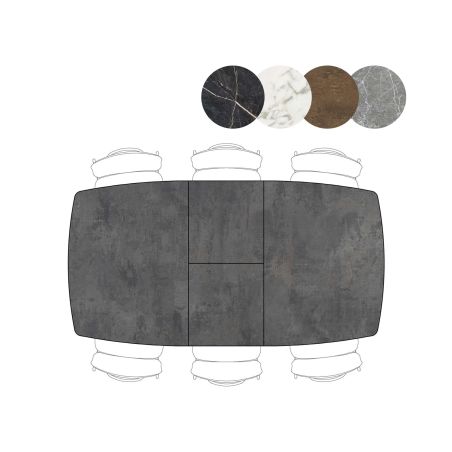 Palace, table a rallonge 160 (+ 50 cm.) x 110 cm. - 4-pieds - Henders and Hazel