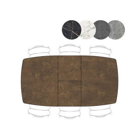 Palace, table a rallonge 160 (+ 50 cm.) x 110 cm. - 4-pieds - Henders and Hazel