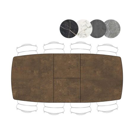 Palace, table a rallonge 190 (+ 60 cm.) x 110 cm. - pied centrale - Henders and Hazel