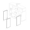 Buffet design 3 portes BURGA 146 cm - proposé en 2 finitions