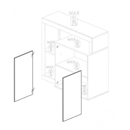Buffet design 2 portes BURGA 108 cm - proposé en 2 finitions