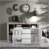 Buffet design 2 portes et 3 tiroirs BURGA 146 cm - proposé en 2 finitions