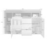 Buffet design 2 portes et 3 tiroirs BURGA 146 cm - proposé en 2 finitions