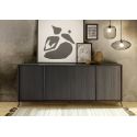 Buffet 4 portes HASTINGS en décor chêne noir cendré