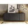 Buffet 4 portes HASTINGS en décor chêne noir cendré