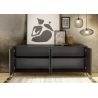 Buffet 4 portes HASTINGS en décor chêne noir cendré