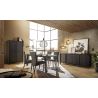 Buffet 4 portes HASTINGS en décor chêne noir cendré