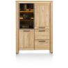 Delmonte, armoire 120 cm. - 1-porte en verre + 2-portes + 2-tiroirs (+ LED)