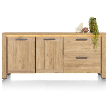 Delmonte, buffet 190 cm. - 2-portes + 2-tiroirs (LED + variateur) - Henders and Hazel