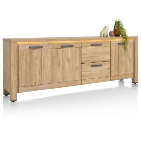 Delmonte, buffet 230 cm. - 3-portes + 2-tiroirs (LED + variateur) - Henders and Hazel