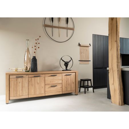 Delmonte, buffet 230 cm. - 3-portes + 2-tiroirs (LED + variateur) - Henders and Hazel