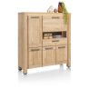 Delmonte, highboard 130 cm. - 4-portes + 1-tiroir + 1-porte rabattante + 1-niche (LED+variateur)- Henders and Hazel