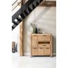 Delmonte, highboard 130 cm. - 4-portes + 1-tiroir + 1-porte rabattante + 1-niche (LED+variateur)- Henders and Hazel