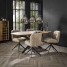Table ovale MAXIME 180 cm en acacia massif avec pied central en métal