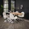 Table ovale MAXIME 180 cm en acacia massif avec pied central en métal