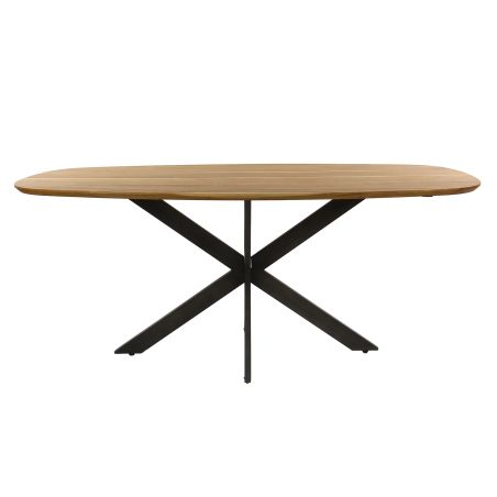 Table ovale MAXIME 180 cm en acacia massif avec pied central en métal