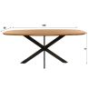 Table ovale MAXIME 180 cm en acacia massif avec pied central en métal