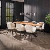Table ovale MAXIME 215 cm en acacia massif avec pied central en métal
