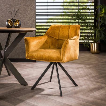 Fauteuil pivotant CORK en tissu velours - proposé en 5 coloris