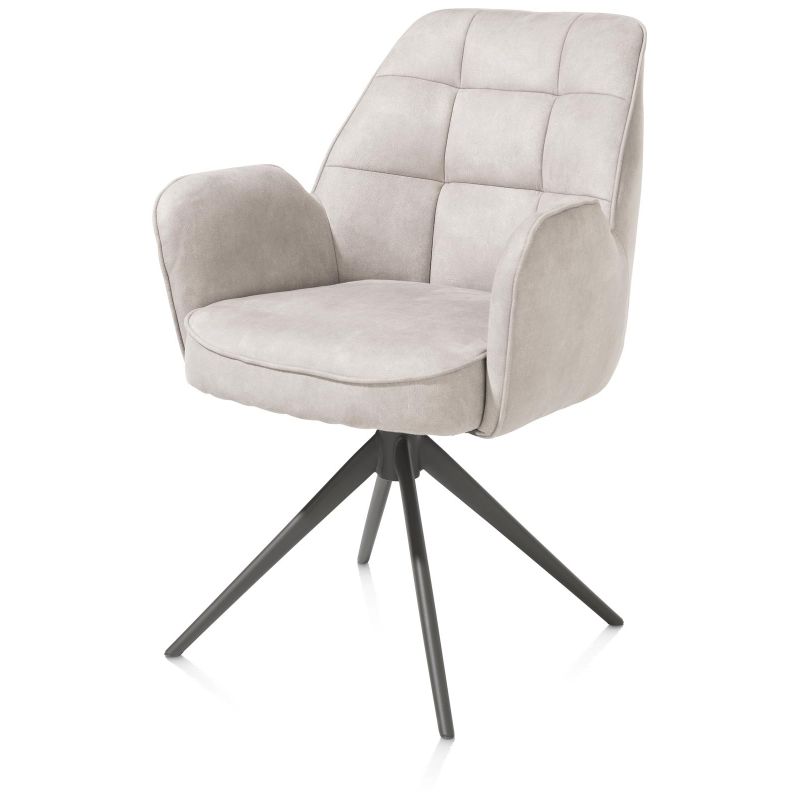 Bell, chaise a accoudoirs - pietement graphite - pivotante - confort ressorts - Calabria - Henders and Hazel