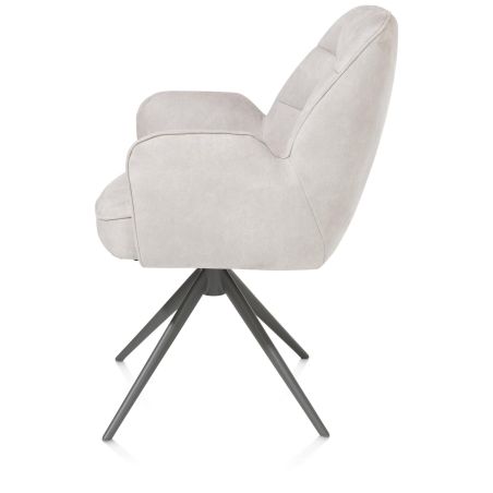 Bell, chaise a accoudoirs - pietement graphite - pivotante - confort ressorts - Calabria - Henders and Hazel