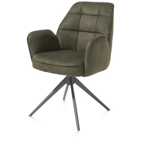 Bell, chaise a accoudoirs - pietement graphite - pivotante - confort ressorts - Calabria - Henders and Hazel