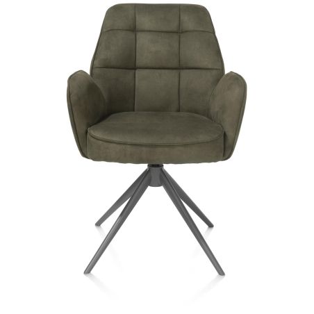 Bell, chaise a accoudoirs - pietement graphite - pivotante - confort ressorts - Calabria - Henders and Hazel