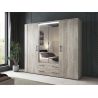 Armoire 230 cm MANON en décor chêne chateau avec 4 portes et 2 tiroirs