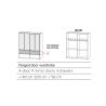 Armoire 181 cm WINDSOR avec 4 portes miroirs et 4 tiroirs en décor gris mat et chene halifax