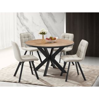 Table ronde SORELLA ELIOTT 120 cm avec pieds central en métal