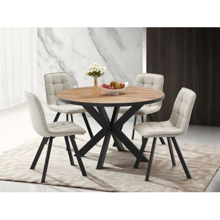 Table ronde SORELLA ELIOTT 120 cm avec pieds central en métal