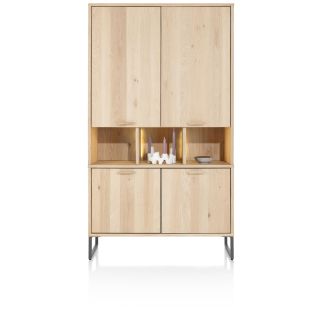 Castello, armoire 123 cm - 4-portes + 3-niches (+ LED) - Henders and Hazel