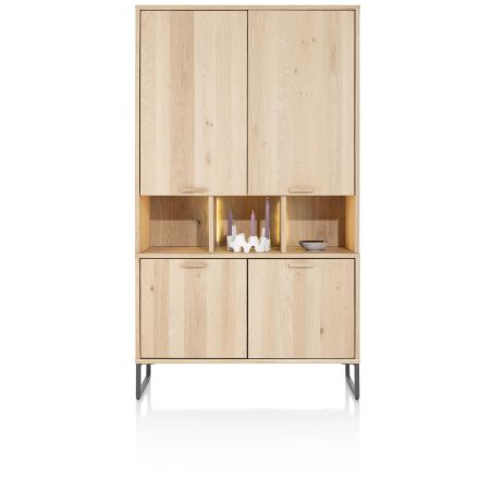 Castello, armoire 123 cm - 4-portes + 3-niches (+ LED) - Henders and Hazel