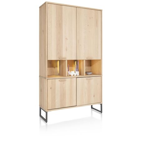 Castello, armoire 123 cm - 4-portes + 3-niches (+ LED) - Henders and Hazel
