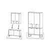 Castello, armoire 123 cm - 4-portes + 3-niches (+ LED) - Henders and Hazel