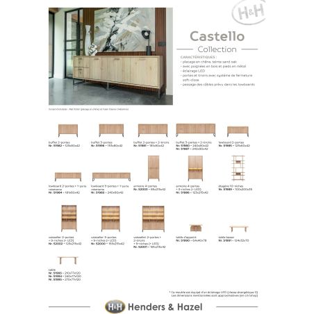 Castello, vaisselier 123 cm - 2-portes + 9-niches (+ LED) - Henders and Hazel