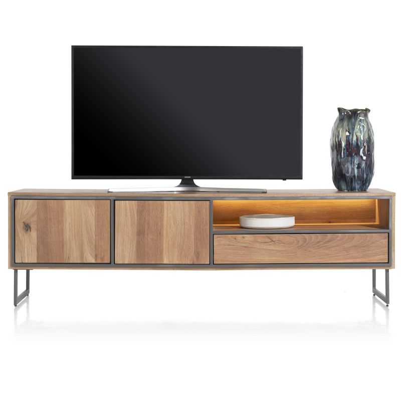 Trapani, buffet bas 200 cm - 2-portes + 1-tiroir + 1-niche (+ LED) - Henders and Hazel