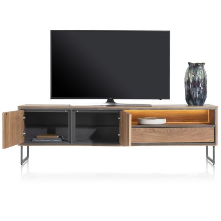 Trapani, buffet bas 200 cm - 2-portes + 1-tiroir + 1-niche (+ LED) - Henders and Hazel