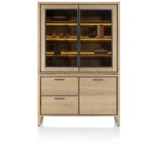 Nystead, vaisselier 140 cm. - 1-porte + 2-portes verres + 2-tiroirs (+ LED) - Henders and Hazel